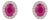 7.21ct Oval-Cut Ruby & 1.16ct Diamond Halo Stud Earrings in 18k Yellow Gold- A Pair For Sale