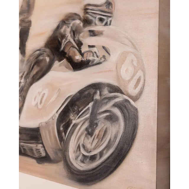 Gabriella Giardi, Honda 500 Motorcycle after Mike Hailwood, 2019, Oil on Canvas For Sale - Image 6 of 9