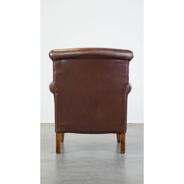 English Style Chair in Dark Brown Cowhide For Sale - Image 4 of 13