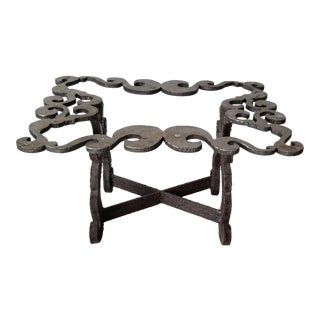 Vintage Brutalist Sculptural Art Metal Coffee Table Base For Sale