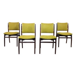 Vintage Danish Mahogany Dining Chairs by Erik Buch for Anderstrup Møbelfabrik, 1950s, Set of 4 For Sale