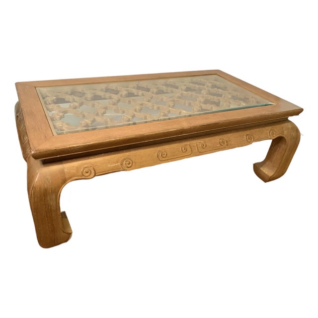 Vintage Chinoiserie Style Century Furniture Coffee Table For Sale