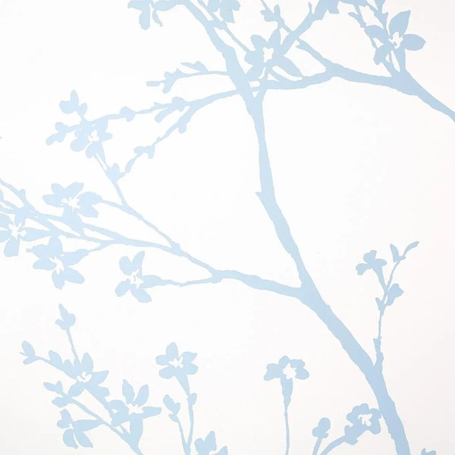 Contemporary Schumacher Twiggy Wallpaper in Sky For Sale - Image 3 of 4