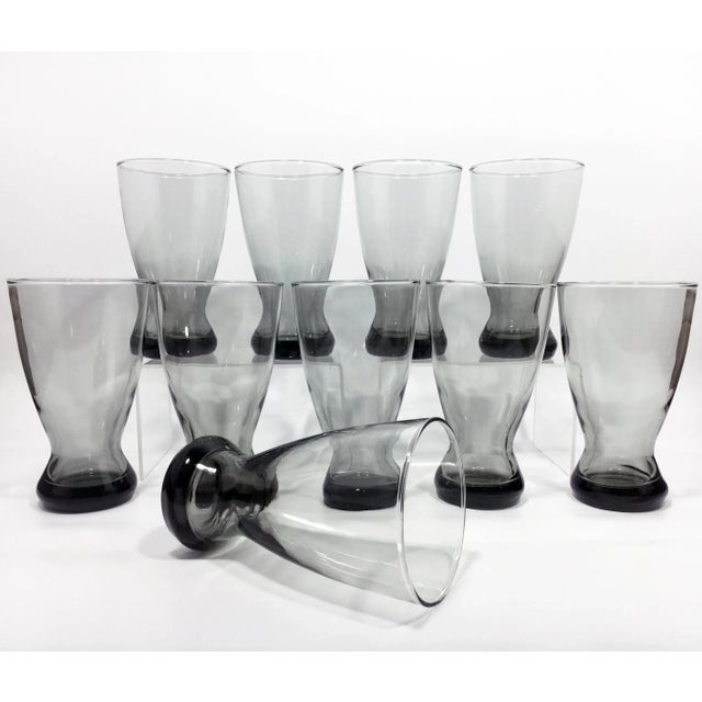 1960s 1960s Mid-Century Modern Smoked Glassware - Set of 10 For Sale - Image 5 of 5