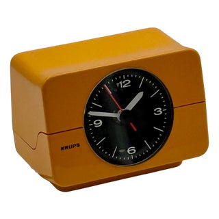 Space Age Mustard Yellow Alarm Clock from Krups, 1970s For Sale