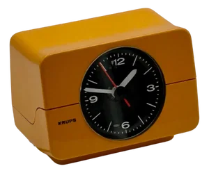 Space Age Mustard Yellow Alarm Clock from Krups, 1970s