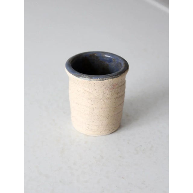 Cream Vintage Studio Pottery Vase For Sale - Image 8 of 8