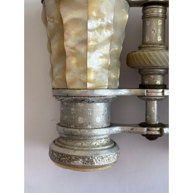 Antique Mother-of-Pearl Opera Glasses, Silver-Plated, C. 1900 For Sale - Image 4 of 8