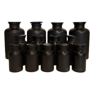 Restoration Hardware Ironstone Apothecary Jars- Set of 13 For Sale
