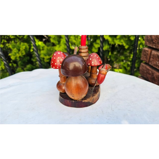 1970s Vintage Candleholder in Wood, 1970s For Sale - Image 5 of 7