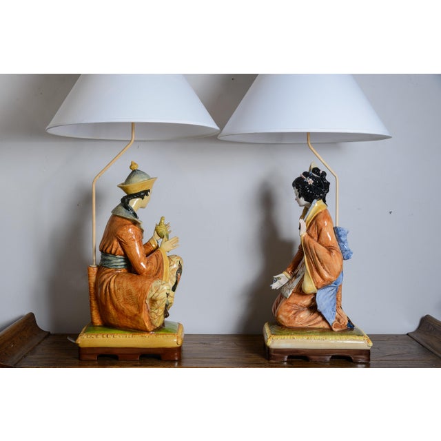 Chinoiserie Chinoiserie Table Lamps by Domenico Poloniato, 1950s a Pair For Sale - Image 3 of 14