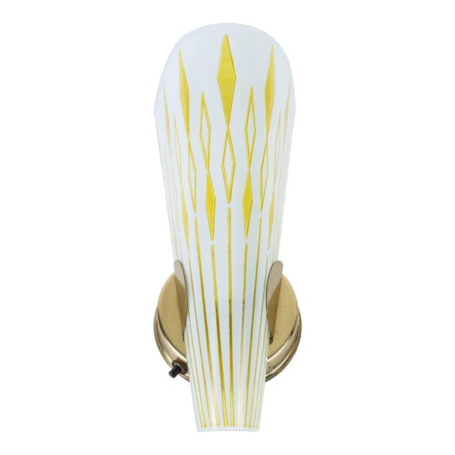 Mid-Century Sconce With Slipper Glass Shade For Sale