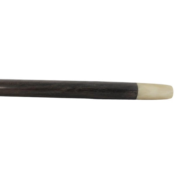 Shell Victorian Ornate Repousse Brass & Mother of Pearl Walking Stick Cane For Sale - Image 7 of 8