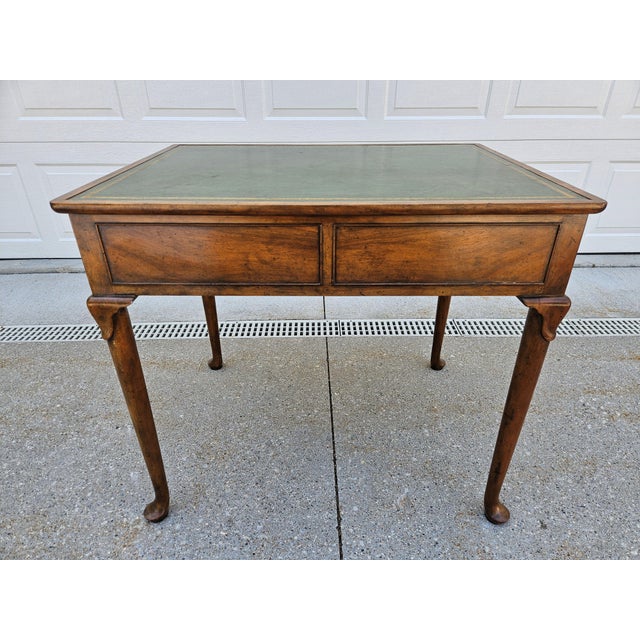 Brown Baker Furniture Georgian Leather Top Writing Desk For Sale - Image 8 of 13