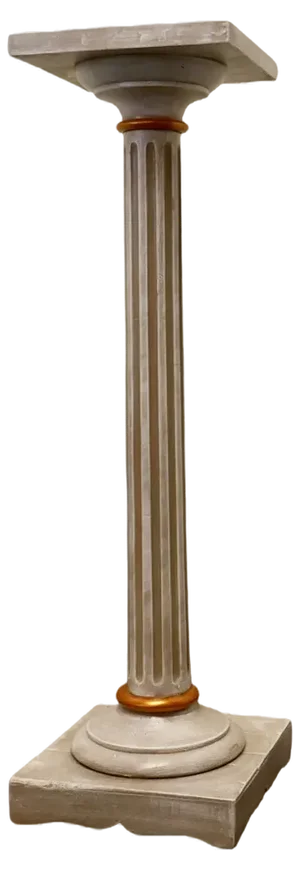 Carved Painted and Gilt Wood Column Display Pedestal, 1960s