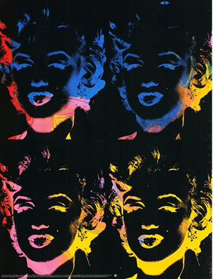 After Andy Warhol, Four Multicoloured Marilyns, Print