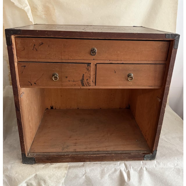 Vintage Japanese Cho-Bako Tansu (chest) with large (18 inches by 17 inches) open inside space and three draws, also...