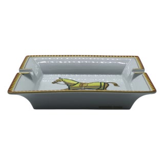 Porcelain Rectangular Ashtray from Hermès, Paris, 1970s For Sale