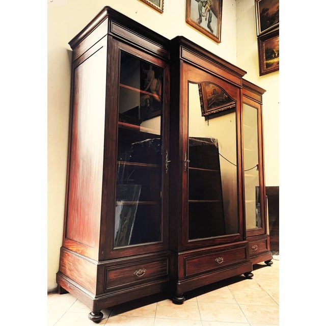 Monumental Study Wardrobe in Mahogany, 1900 For Sale - Image 10 of 18