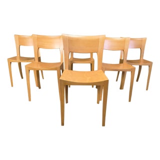 Vintage Oak Dining Chairs, Belgium, 1980s, Set of 6 For Sale