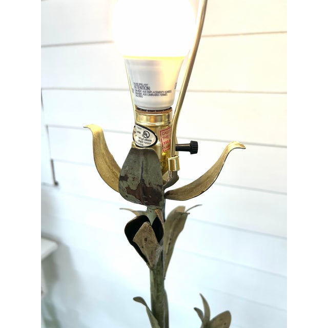 Vintage Italian Floral Tole Floor Lamp For Sale - Image 4 of 13