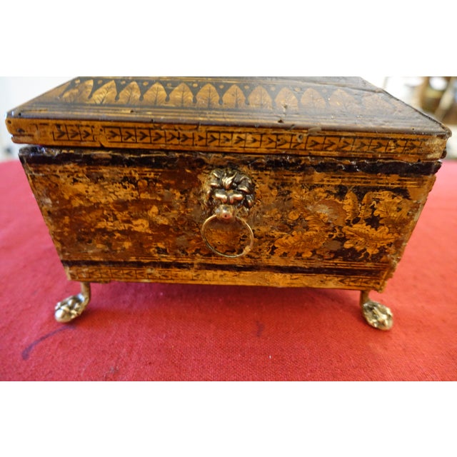 Tomb-Shaped Painted Oak Casket, 18th-19th Century For Sale - Image 6 of 11