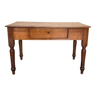 20th French Louis XV Style Walnut Desk or Library Table With Drawer For Sale