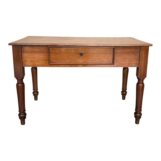 20th French Louis XV Style Walnut Desk or Library Table With Drawer For Sale