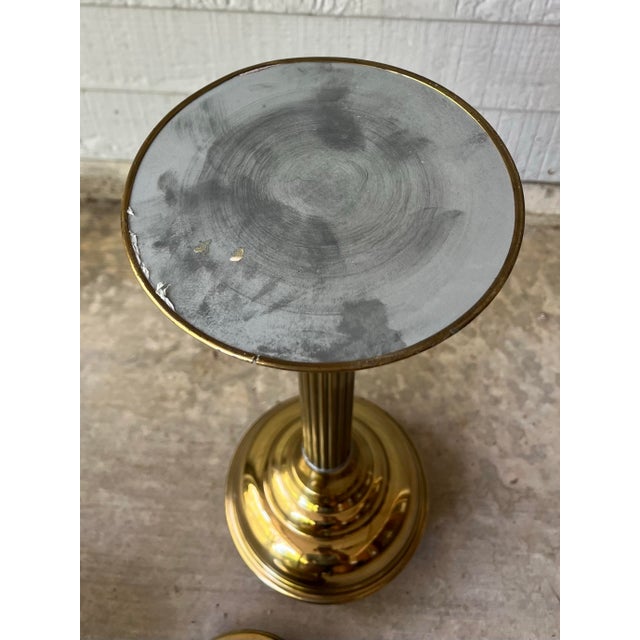 1890s Antique Edwardian Solid Brass English Tall Oil Lamp For Sale - Image 11 of 12
