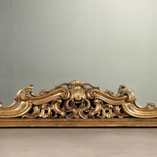 Glass Large Rococo Style Mirror For Sale - Image 7 of 12