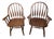 Vintage Oak Windsor-Style Paddle-Back Armchairs, a Pair For Sale