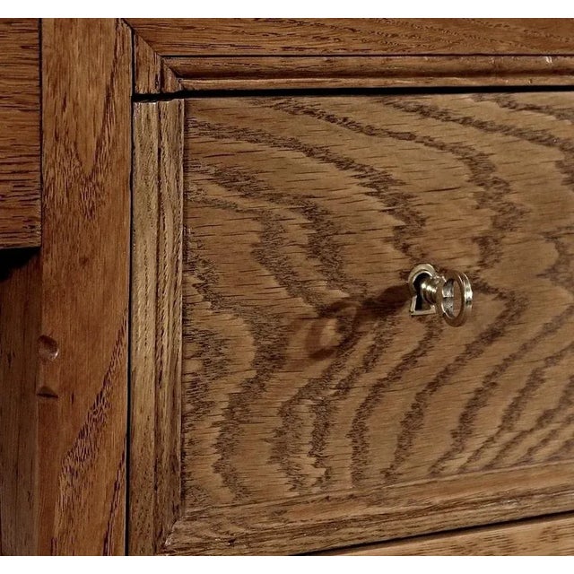 Brown Oak Community Desk, Late 19th Century For Sale - Image 8 of 18