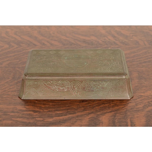 Tiffany Studios New York Chinese Pattern Bronze Large Jewelry Box, Circa 1910 For Sale - Image 15 of 15