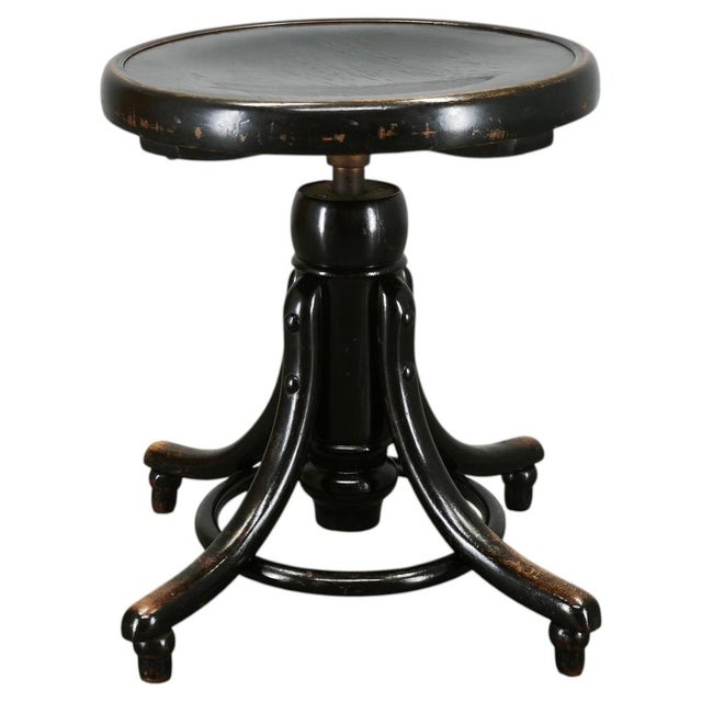 Adjustable Bentwood Piano Stool in the style of Thonet, Czechoslovakia, 1930s For Sale - Image 10 of 10