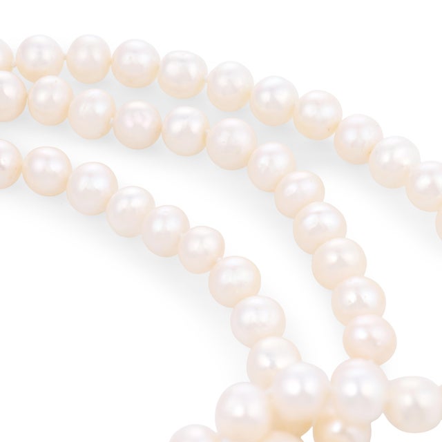 Elan Vintage 6.70 Carats Ruby Diamond Pearl 18k Yellow Gold Necklace For Sale - Image 4 of 6