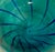 Late 20th Century Hand‑Blown Aqua & Cobalt Art Glass Ruffled Rim Vase For Sale In New York - Image 6 of 8