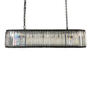Restoration Hardware Welles Clear Crystal Rectangular Chandelier For Sale