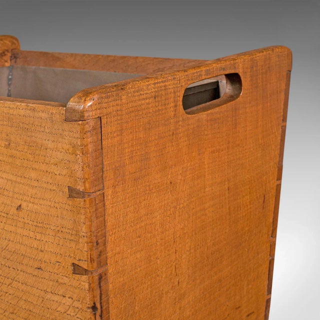 Brown 1910s Large Antique Edwardian English Oak Country House Fireside Store For Sale - Image 8 of 11