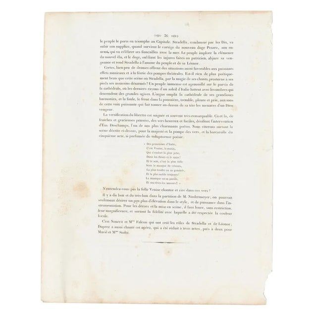 Charles Deshays, Stradella, Lithograph, 1838 For Sale - Image 3 of 5