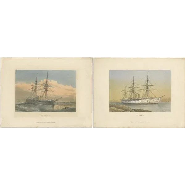Griffin & Co., HMS Ships, 1880, Set of 2 For Sale - Image 4 of 10