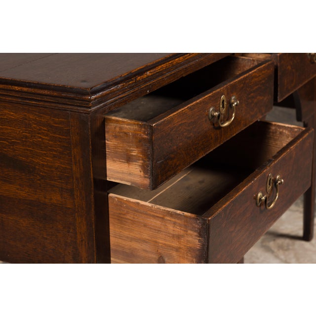English 19th Century Oak Sideboard with Five Drawers and Carved Spandrels For Sale - Image 4 of 12