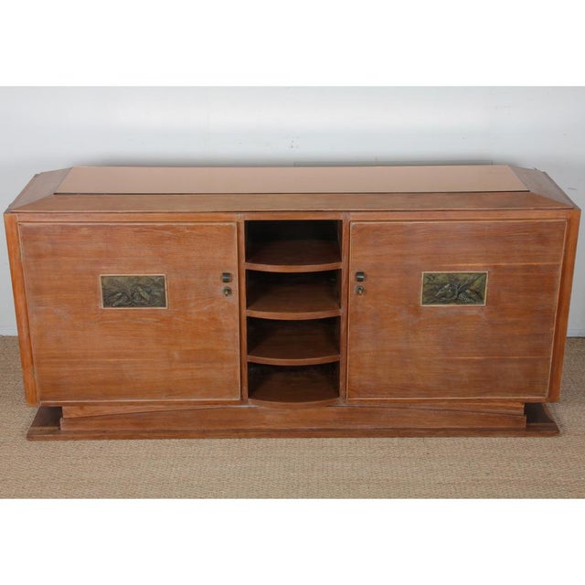 Wood French Whitewashed Oak Sideboard, 1940s For Sale - Image 7 of 9