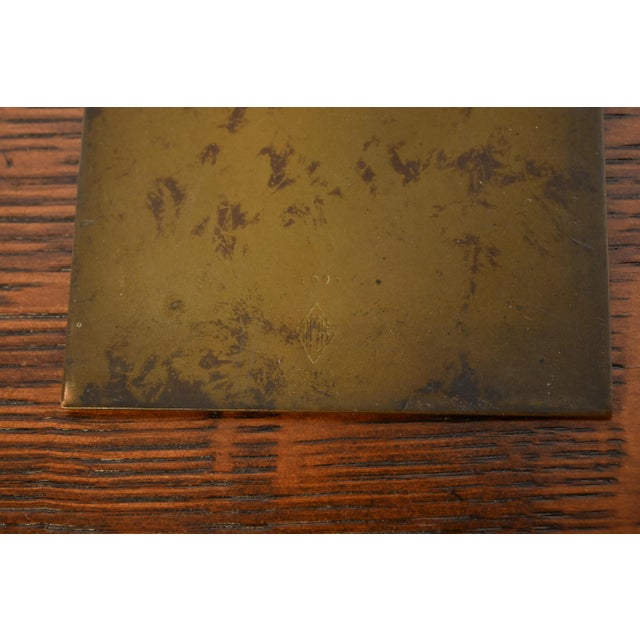 Heintz Arts & Crafts Sterling Silver on Bronze Notepad Holder With Pen Rest For Sale - Image 10 of 11