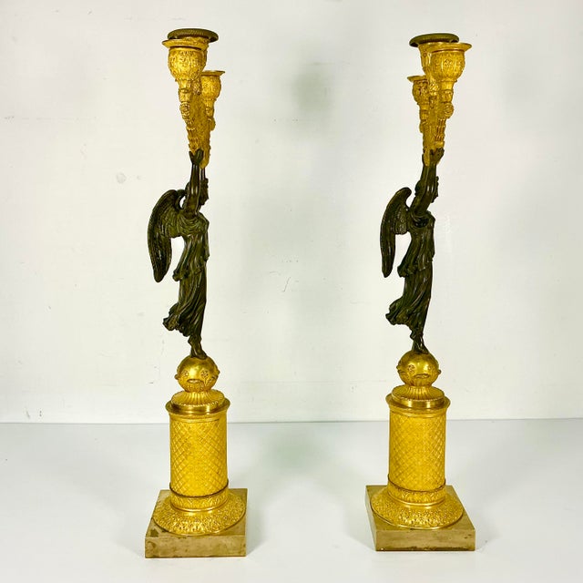 Early 19th C. Antique French Empire Pierre-Philippe Thomire Winged Nike Victory Candelabras - A Pair, Attributed For Sale - Image 16 of 18