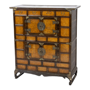 Korean Elmwood Bandaji-Style Cabinet 1935 Brass Hardware – Feinstein Estate Provenance