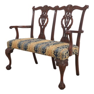 Hickory Chair Mahogany Mt Vernon Chippendale Style Settee For Sale