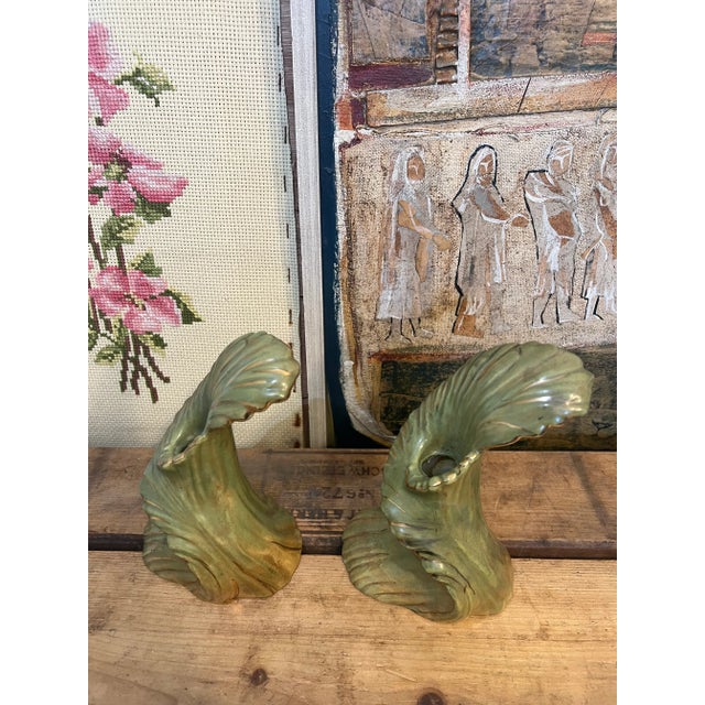 Vintage Chinoiserie Style Abstract Decorative Candle Holder or Vases - a Pair For Sale - Image 4 of 8
