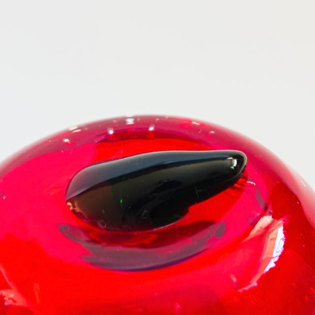 Vintage Art Glass Apple For Sale - Image 4 of 6