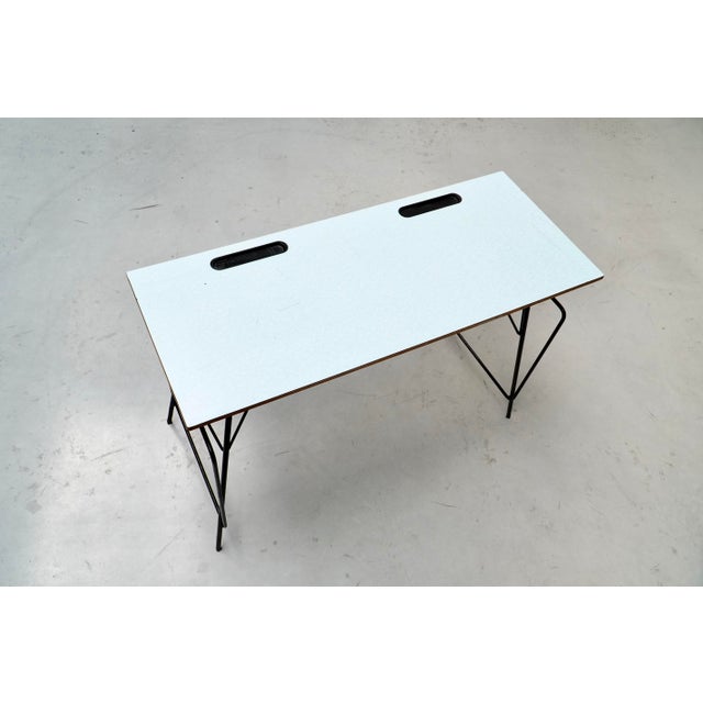 Mid-Century Modern Teachers Desk by Willy Van Der Meeren for Tubax, Belgium, 1950s For Sale - Image 3 of 12