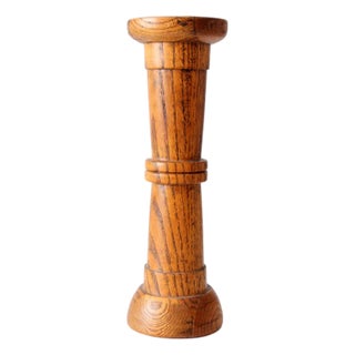 Vintage Oak Pedestal Stand For Sale